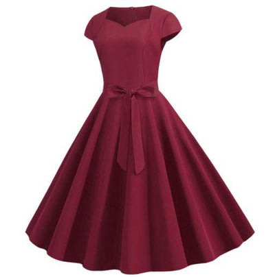 Robe Années 50 Vintage Bordeaux
