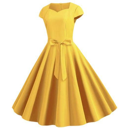 Robe Années 50 Vintage Jaune