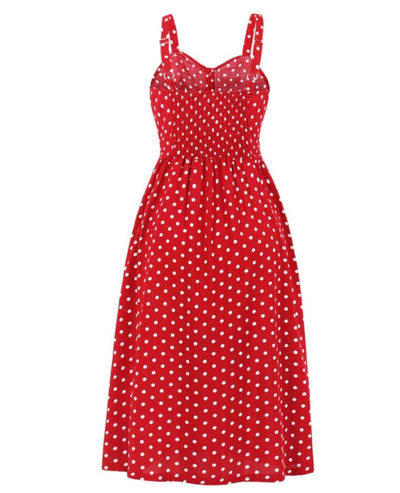 Robe à Pois Année 60 Rouge