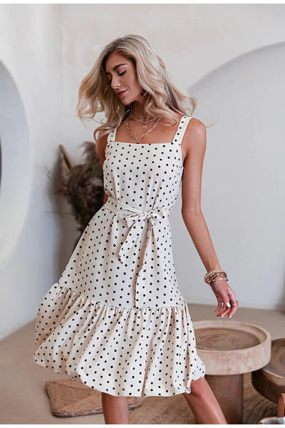 Robe à Pois Vintage Noir et Blanc