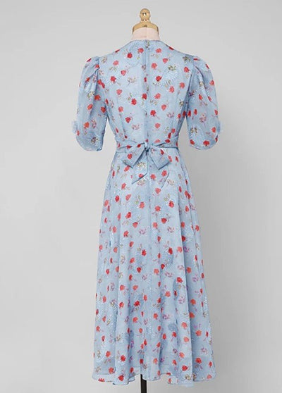 Robe Années 40 Bleu