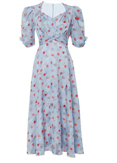 Robe Années 40 Bleu