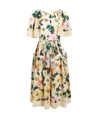 Robe Années 40 Chic Jaune