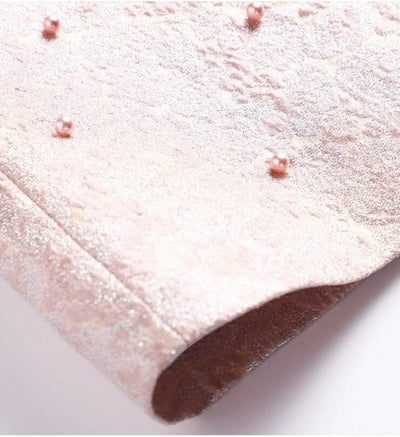 Robe Années 40 Perles Rose