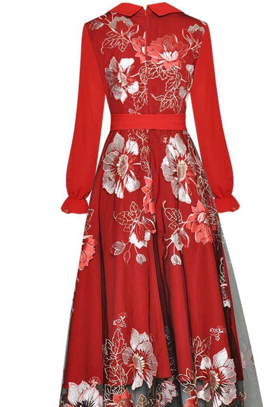 Robe Années 40 Rouge et Blanche