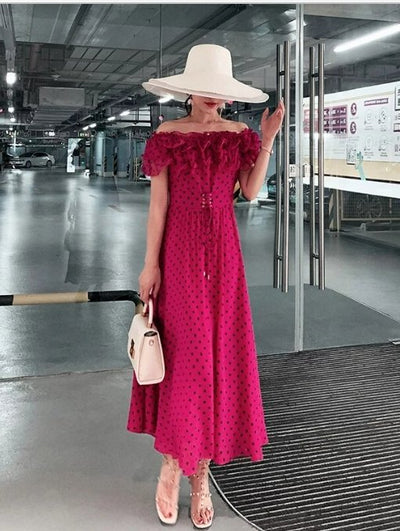 Robe Années 40 Rouge Volume