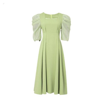 Robe Années 40 Vintage Verte Pale
