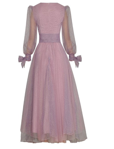 Robe Années 40 Violet Jupe Plissée