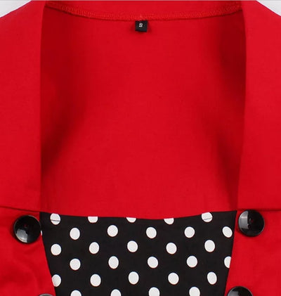 Robe Années 50 Américaine Pois Rouge
