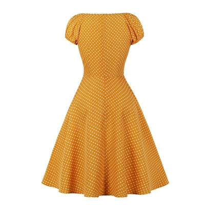 Robe Années 50 Jaune Petits Pois