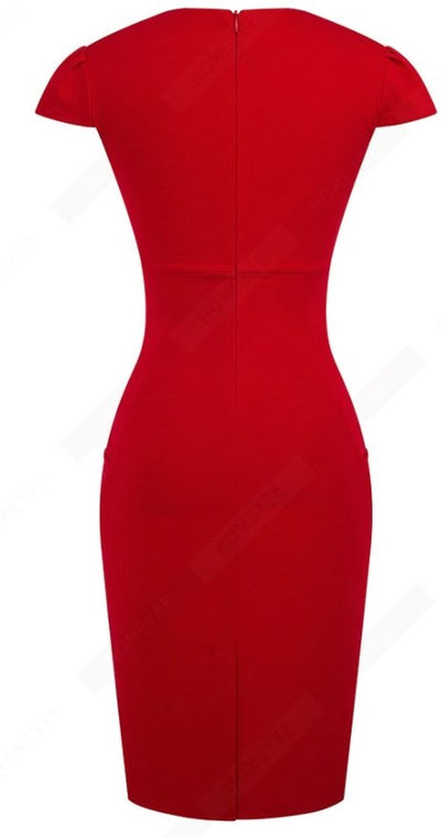 Robe Années 60 Rouge Unie