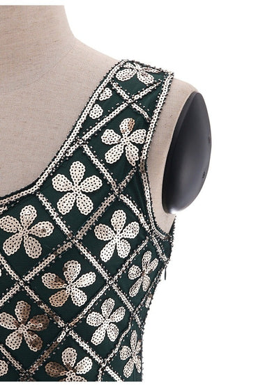 Robe Charleston Année 20 - Vert & Or