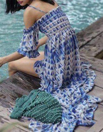 Robe de Soirée Vintage Bleu