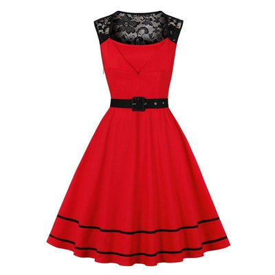 Robe de Soirée Vintage Rockabilly Rouge