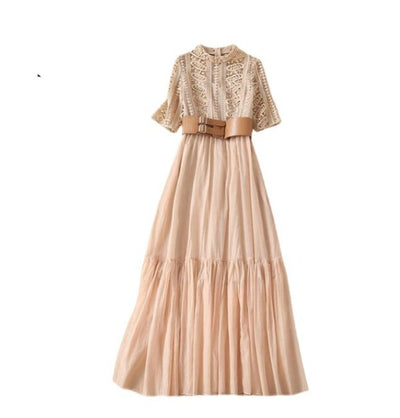 Robe Dentelle Rose Pale Vintage