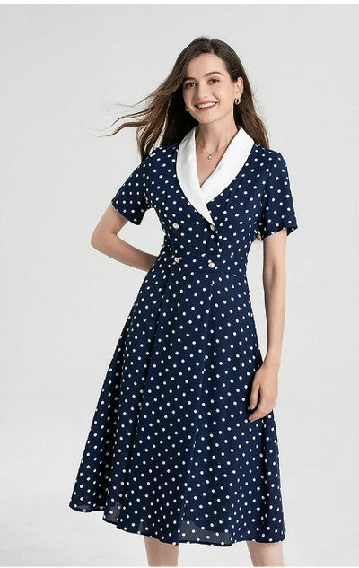 Robe Droite à Pois Vintage
