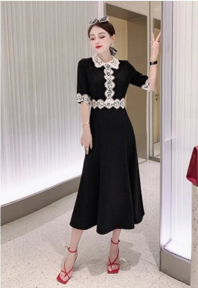 Robe Fourreau Noire Vintage