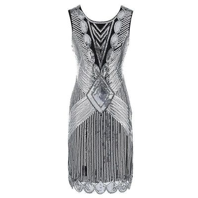 Robe Gatsby Courte Argent