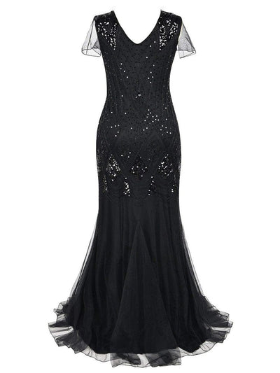 Robe Gatsby Longue Haute Couture Noire