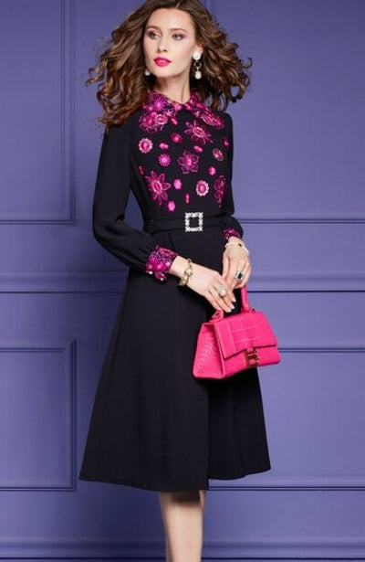 Robe Longue Vintage Fleurs