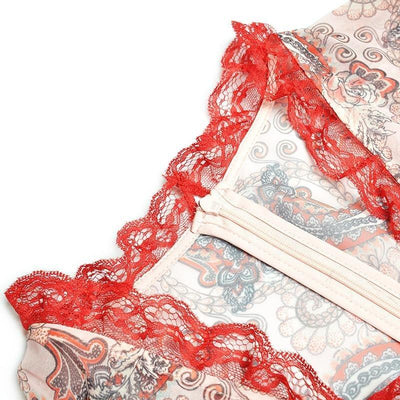 Robe Rouge Dentelle Vintage