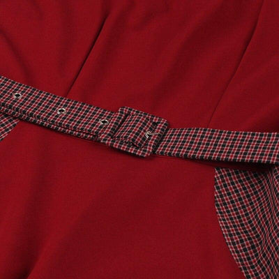 Robe Trapèze Années 50 Bordeaux