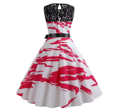 Robe Trapèze Vintage Rouge et Blanc