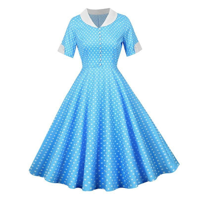 Robe Vintage 50s Ciel Pois