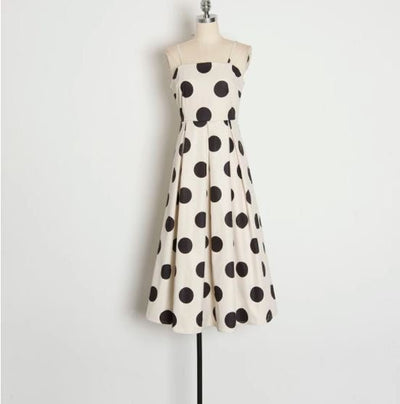 Robe Vintage à Pois Blanche