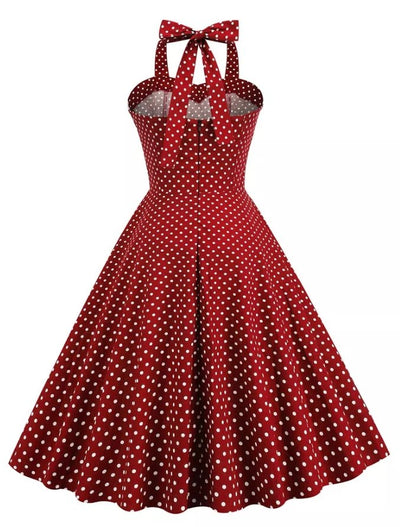 Robe Vintage à Pois Rouges