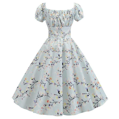 Robe Vintage Année 60 fleur bleue