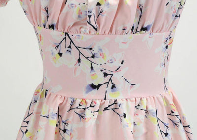 Robe Vintage Année 60 fleur rose