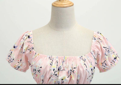 Robe Vintage Année 60 fleur rose