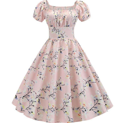 Robe Vintage Année 60 fleur rose