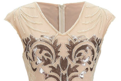 Robe Vintage Années 20 Rétro Beige