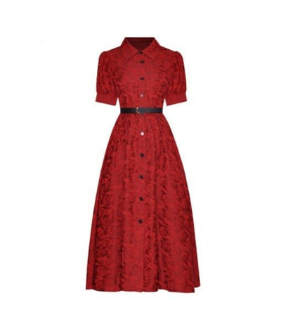 Robe Vintage Années 40 Créateur Rouge