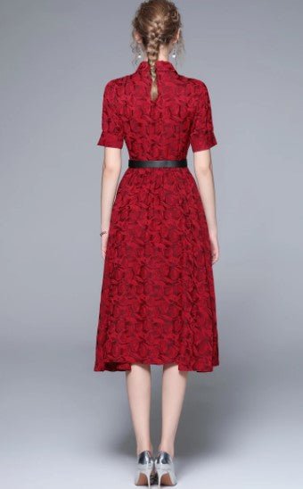 Robe Vintage Années 40 Créateur Rouge