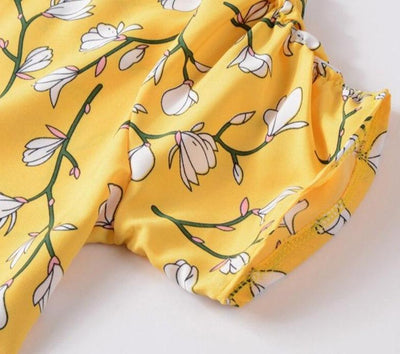 Robe Vintage Années 40 Fleurs Jaune