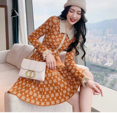 Robe Vintage Années 40 Old School Orange