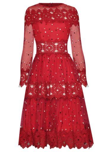 Robe Vintage Années 40 Rouge Soirée