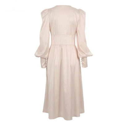 Robe Vintage Années 40 Satin Beige