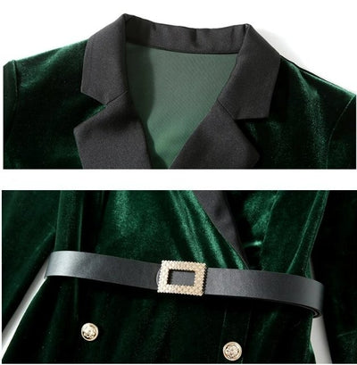 Robe Vintage Années 40 Velours Vert