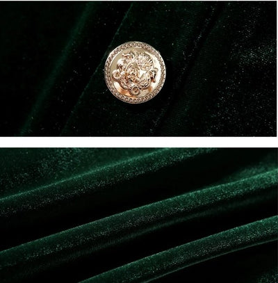 Robe Vintage Années 40 Velours Vert