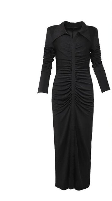 Robe Vintage Automne Hiver Noire