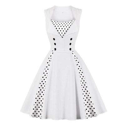 Robe Vintage Blanche Rockabilly