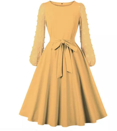 Robe Vintage Boheme Jaune