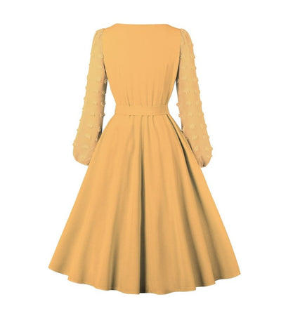 Robe Vintage Boheme Jaune
