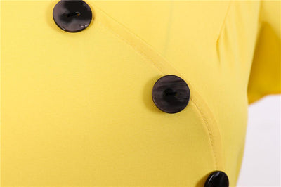 Robe Vintage Boutons Jaune