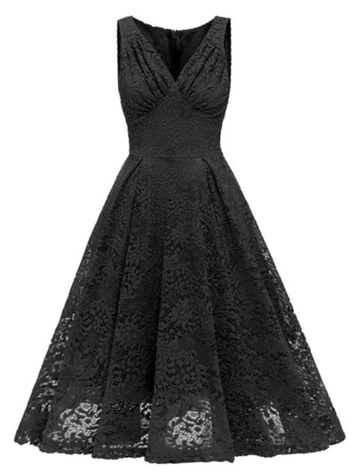 Robe Vintage Broderie Noir