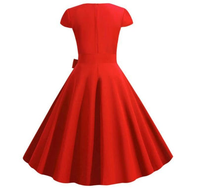 Robe Vintage Ceinture Rouge